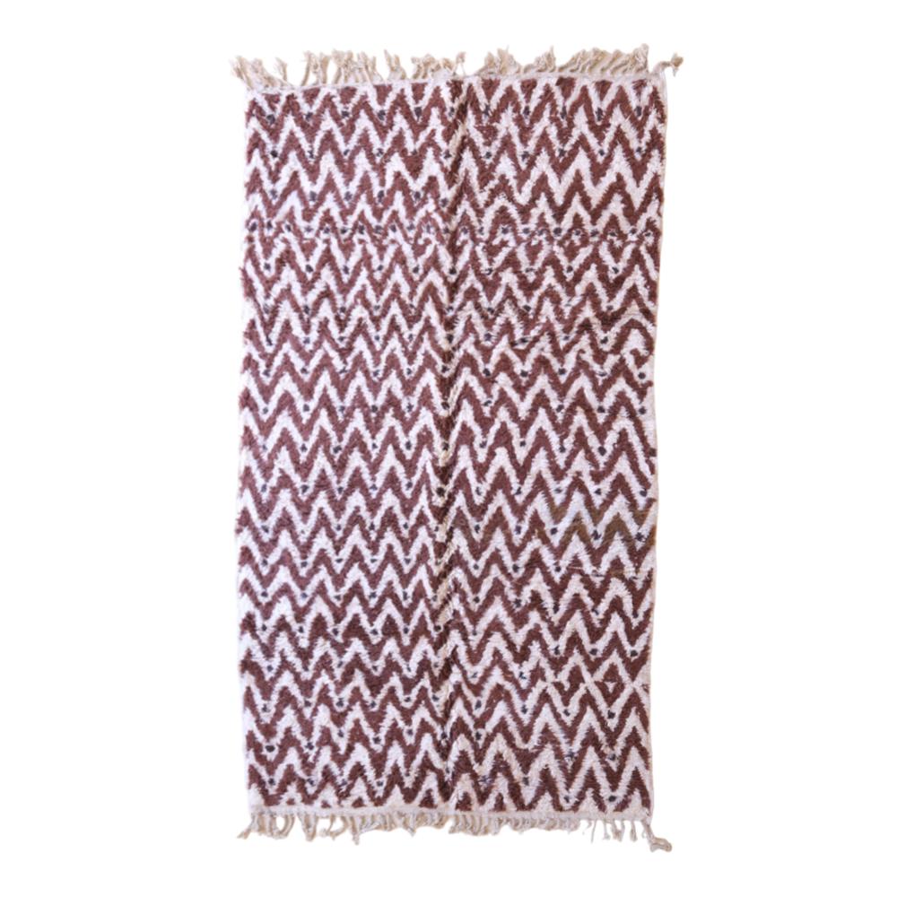 Moroccan custom rug from Beni Ourain, Wool and Thread, Brown