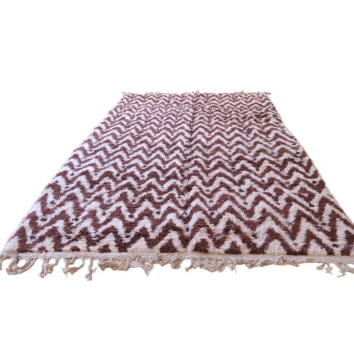 Moroccan custom rug from Beni Ourain, Wool and Thread, Brown