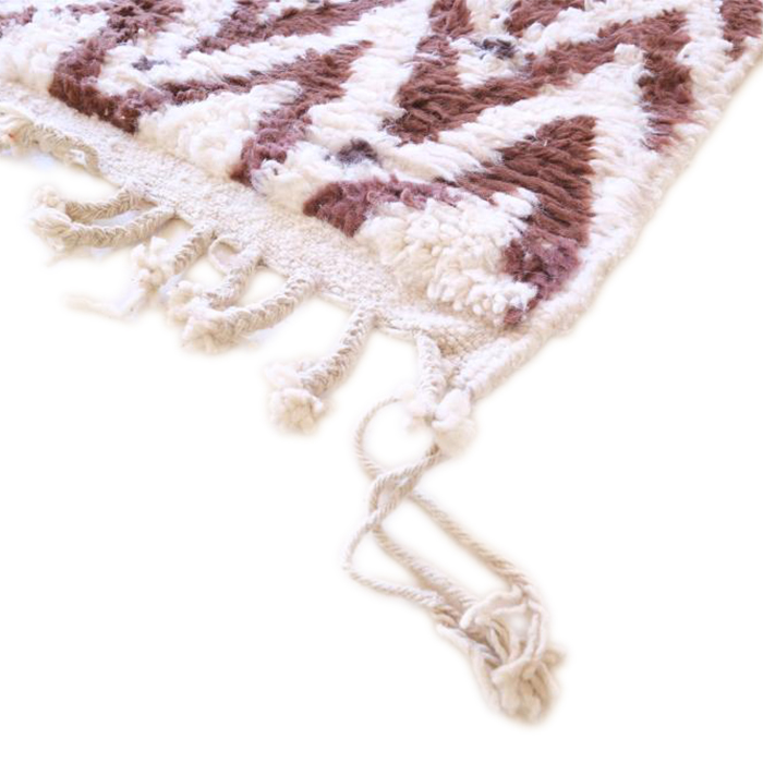 Moroccan custom rug from Beni Ourain, Wool and Thread, Brown