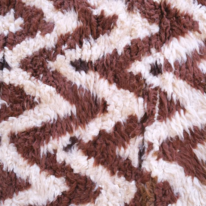 Moroccan custom rug from Beni Ourain, Wool and Thread, Brown