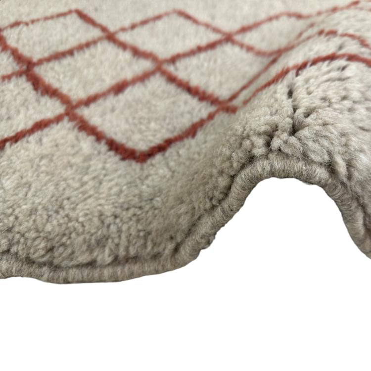 Moroccan custom rug from Beni Ourain, Wool and Thread, Gray