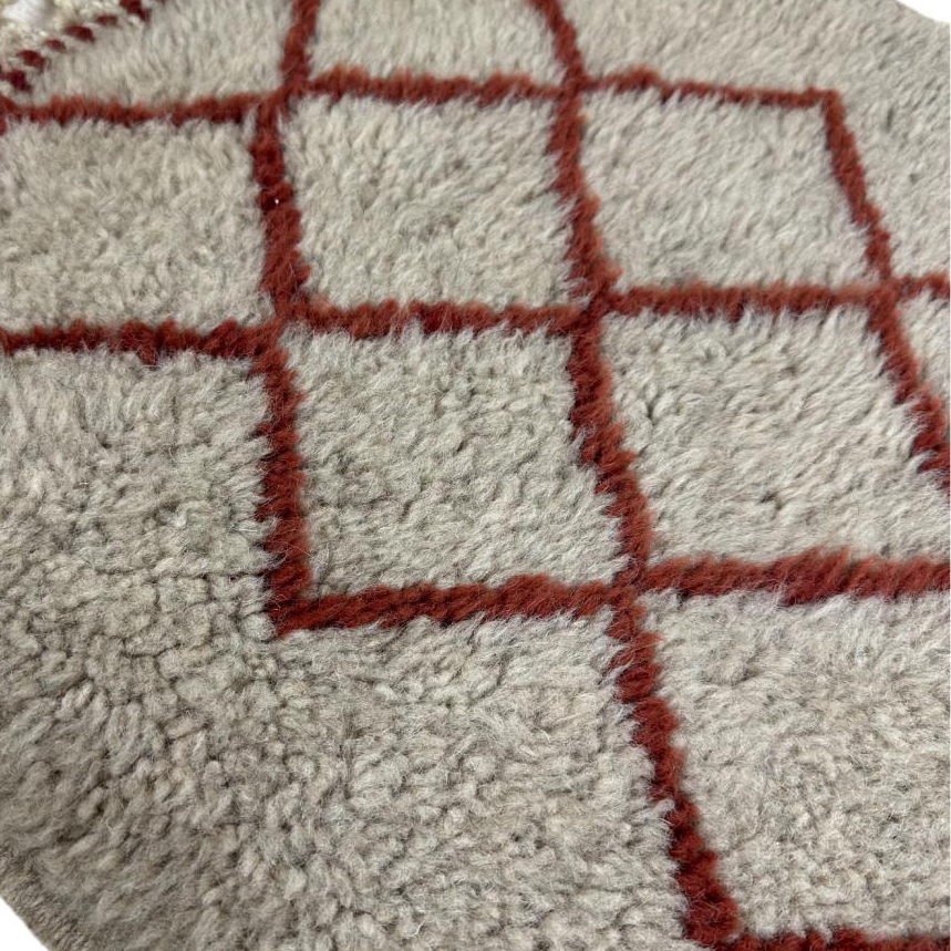 Moroccan custom rug from Beni Ourain, Wool and Thread, Gray