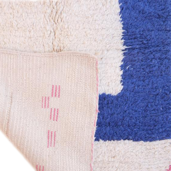 Moroccan custom rug from Beni Ourain, Wool and Thread, Colorful