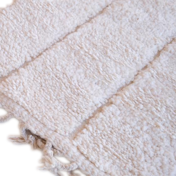 Moroccan custom rug from Beni Ourain, Wool and Thread, White