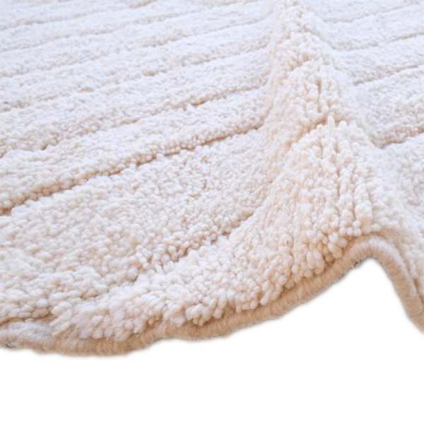 Moroccan custom rug from Beni Ourain, Wool and Thread, White
