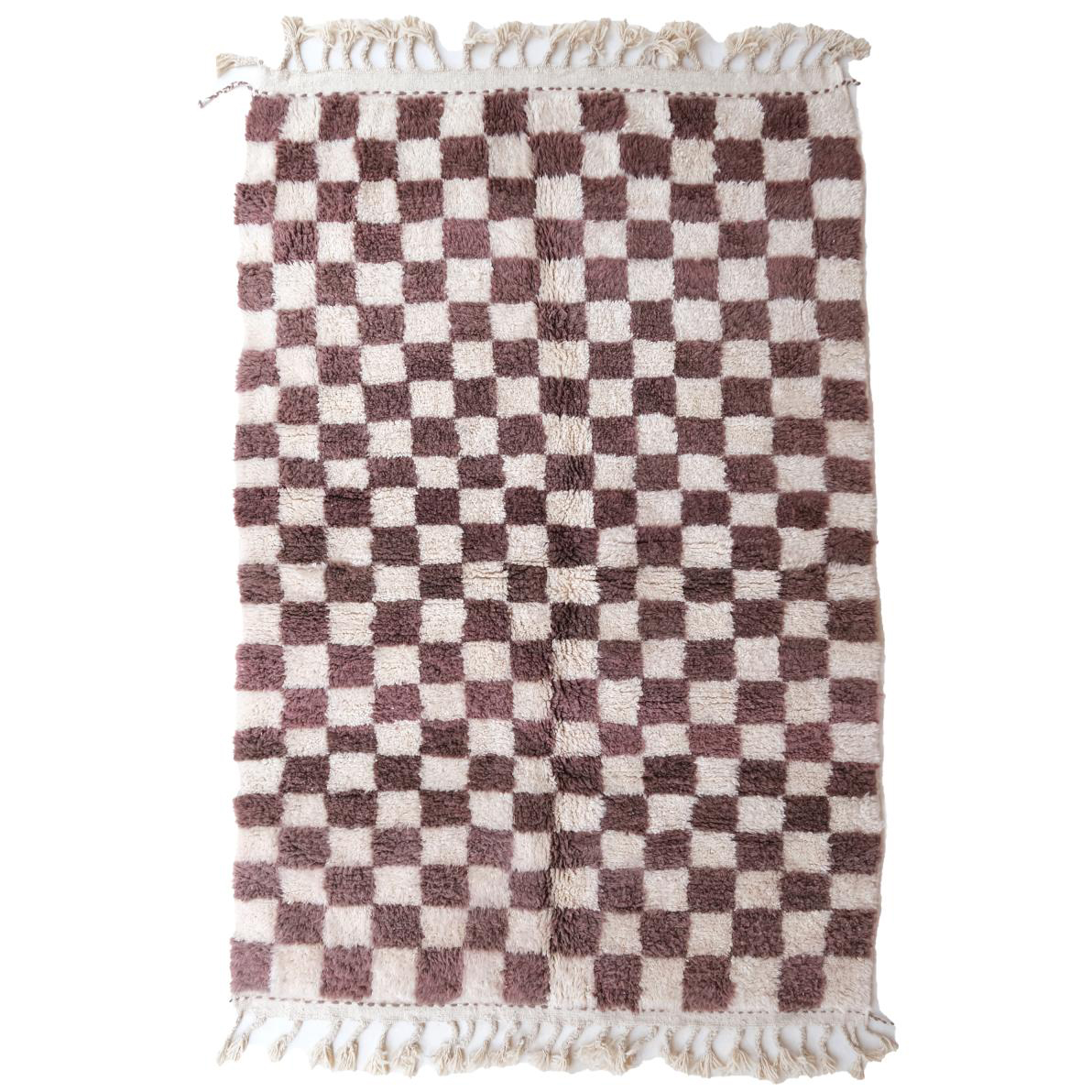 Moroccan custom rug from Beni Ourain, Wool and Thread, Brown