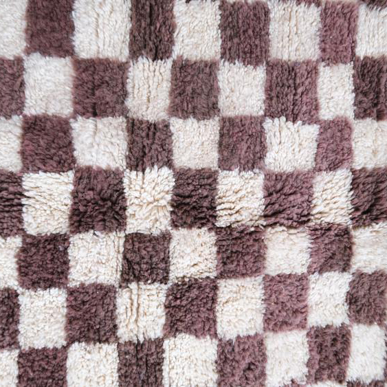 Moroccan custom rug from Beni Ourain, Wool and Thread, Brown