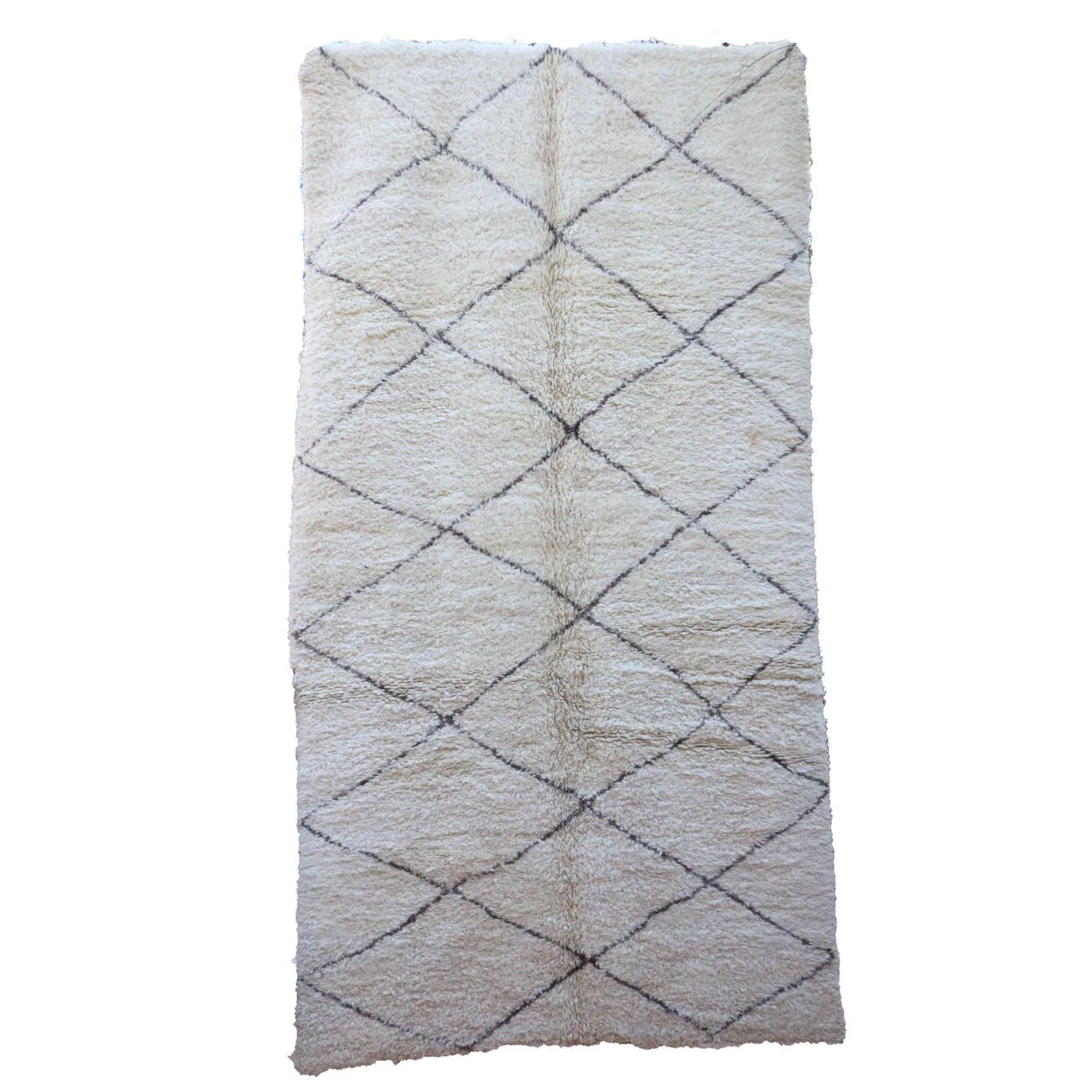 Moroccan custom rug from Beni Ourain, Wool and Thread, White