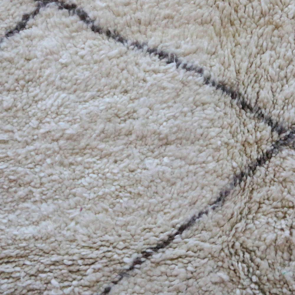 Moroccan custom rug from Beni Ourain, Wool and Thread, White