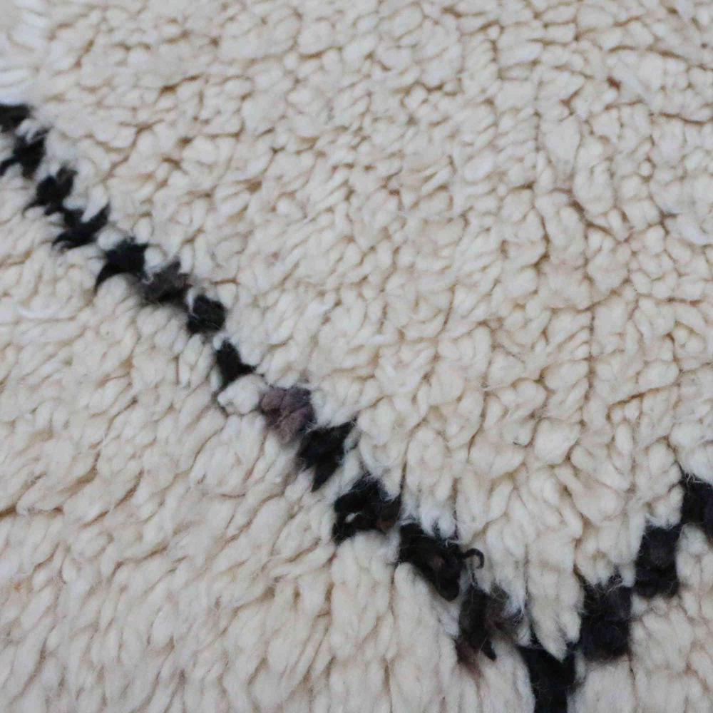 Moroccan custom rug from Beni Ourain, Wool and Thread, White