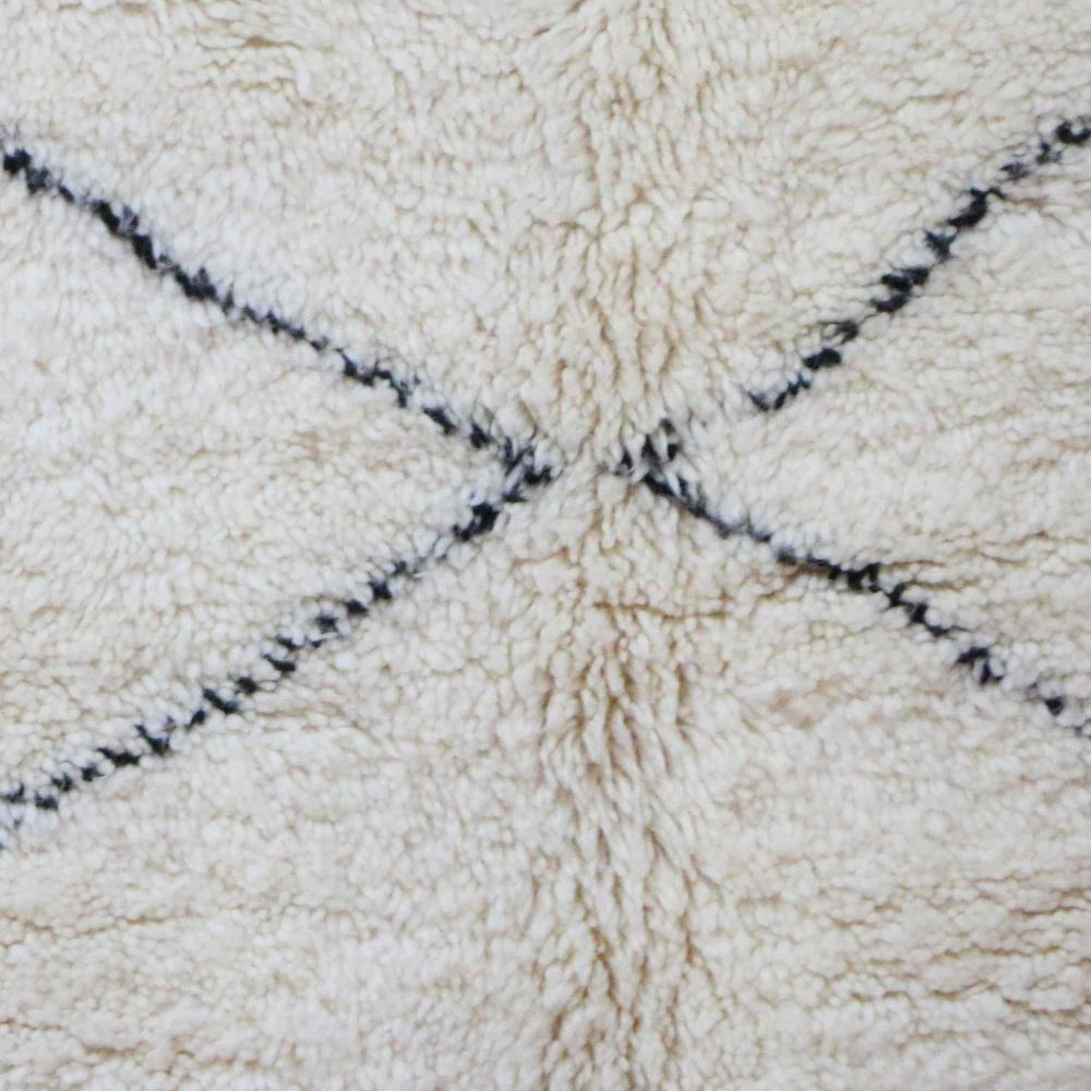 Moroccan custom rug from Beni Ourain, Wool and Thread, White