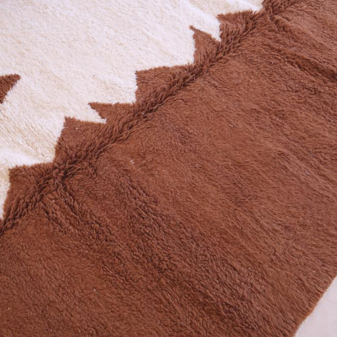 Moroccan custom rug from Beni Ourain, Wool and Thread, Brown