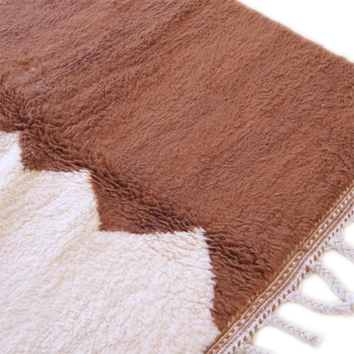 Moroccan custom rug from Beni Ourain, Wool and Thread, Brown