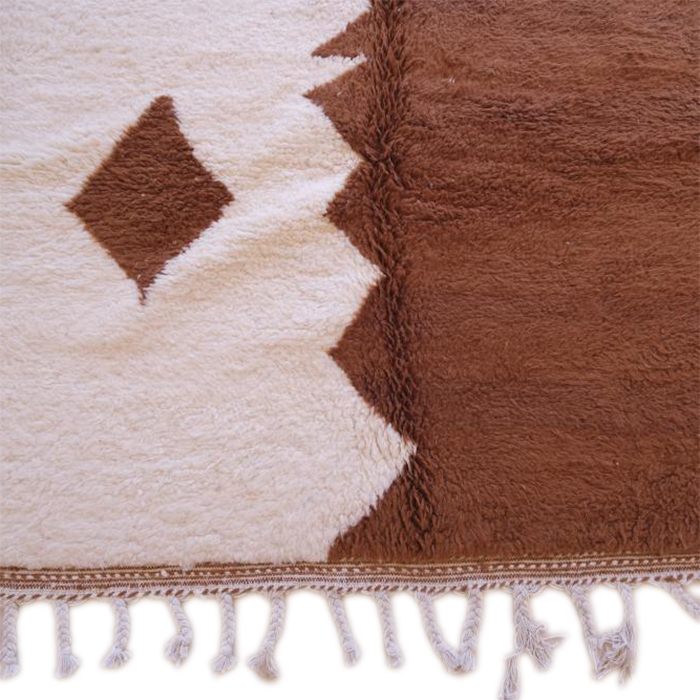 Moroccan custom rug from Beni Ourain, Wool and Thread, Brown