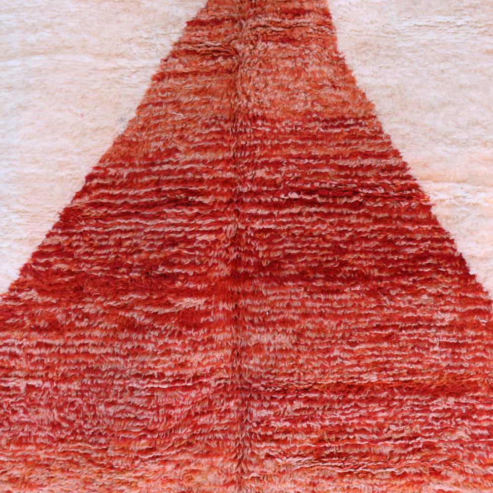 Moroccan custom rug from Beni Ourain, Wool and Thread, Red