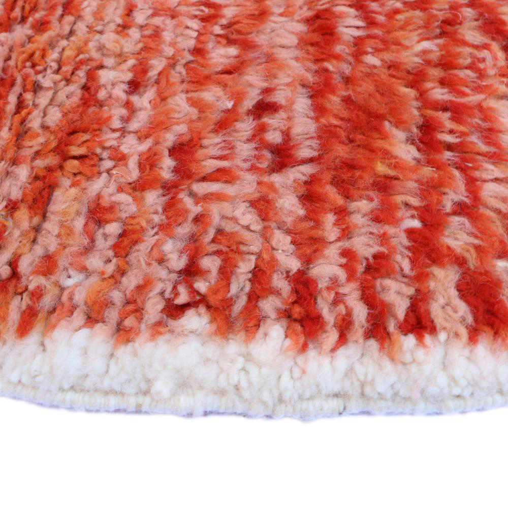 Moroccan custom rug from Beni Ourain, Wool and Thread, Red