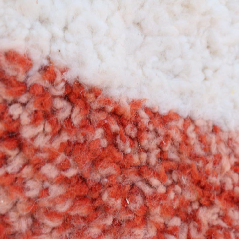 Moroccan custom rug from Beni Ourain, Wool and Thread, White
