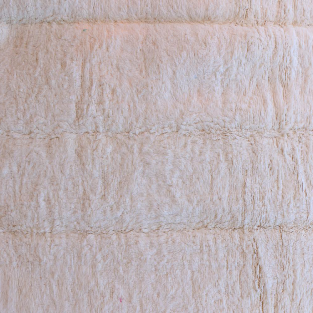 Moroccan custom rug from Beni Ourain, Wool and Thread, White