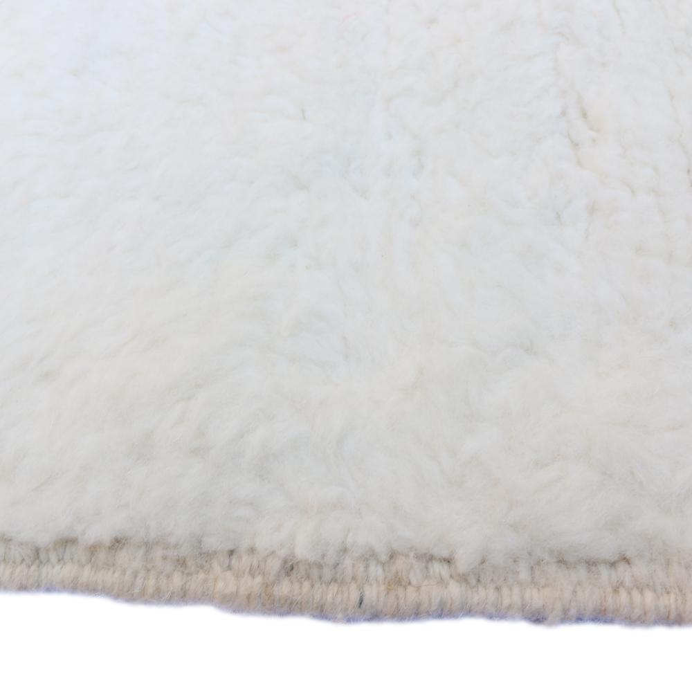 Moroccan custom rug from Beni Ourain, Wool and Thread, White