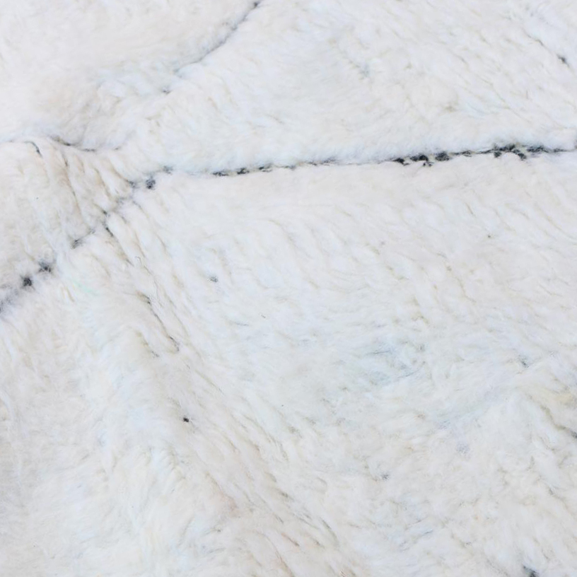 Moroccan custom rug from Beni Ourain, Wool and Thread, black and white