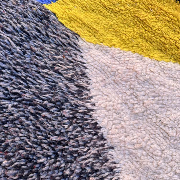 Moroccan custom rug from Beni Ourain, Wool and Thread, Colorful