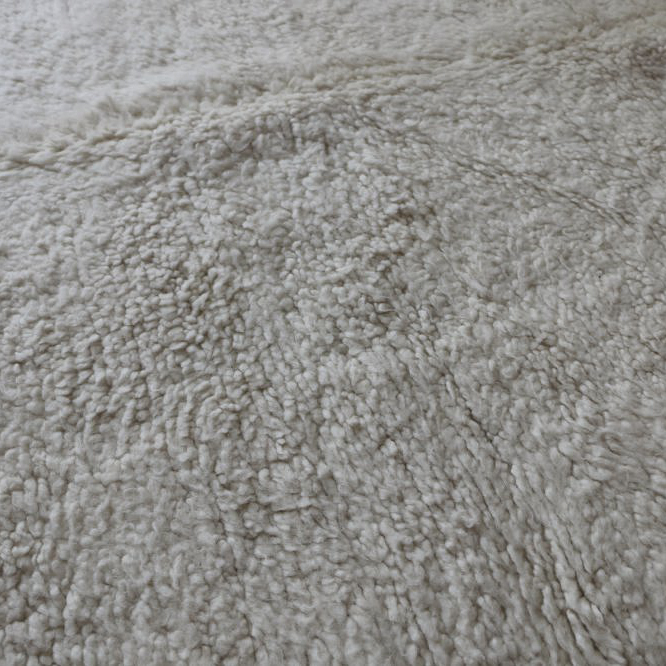 Moroccan custom rug from Beni Ourain, Wool and Thread, White