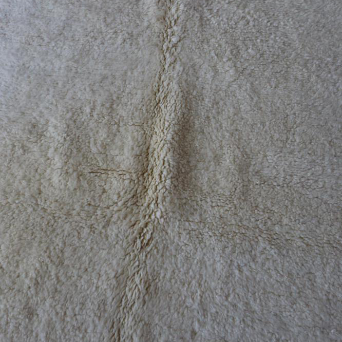 Moroccan custom rug from Beni Ourain, Wool and Thread, White