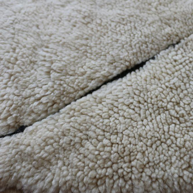 Moroccan custom rug from Beni Ourain, Wool and Thread, White