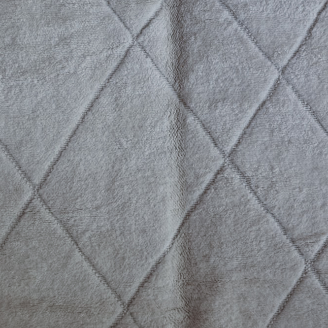 Moroccan custom rug from Beni Ourain, Wool and Thread, White