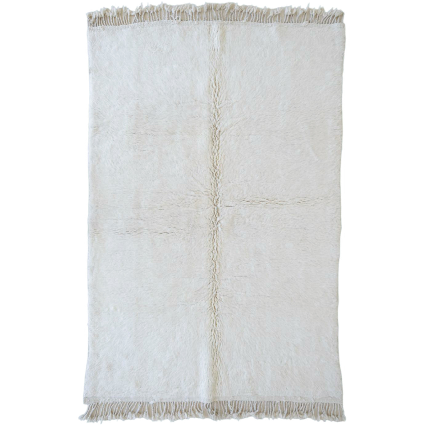 Moroccan custom rug from Beni Ourain, Wool and Thread, White