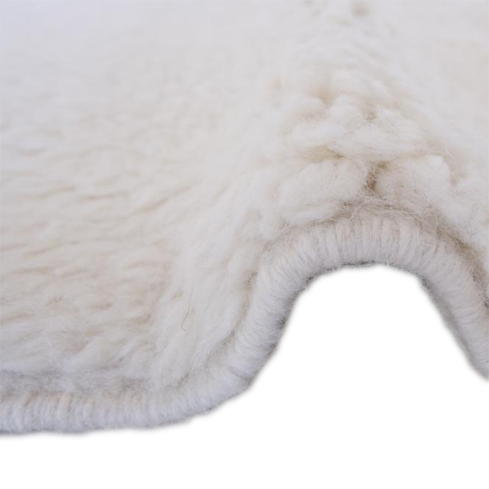 Moroccan custom rug from Beni Ourain, Wool and Thread, White