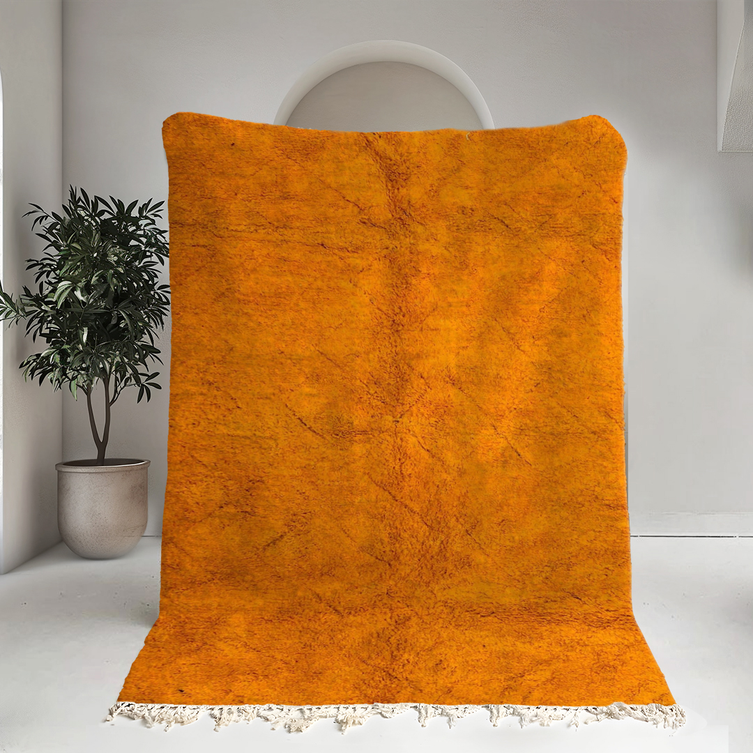 Moroccan custom rug from Beni Ourain, Wool, Orange