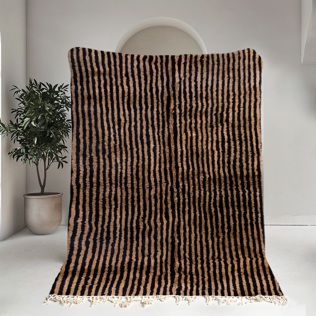 Moroccan custom rug from Beni Ourain, Wool, Brown