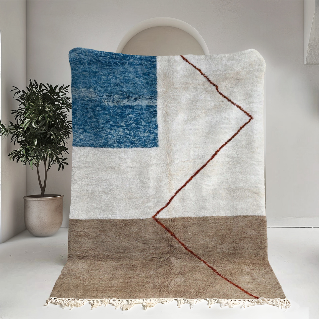 Moroccan custom rug from Beni Ourain, Wool, Colorful