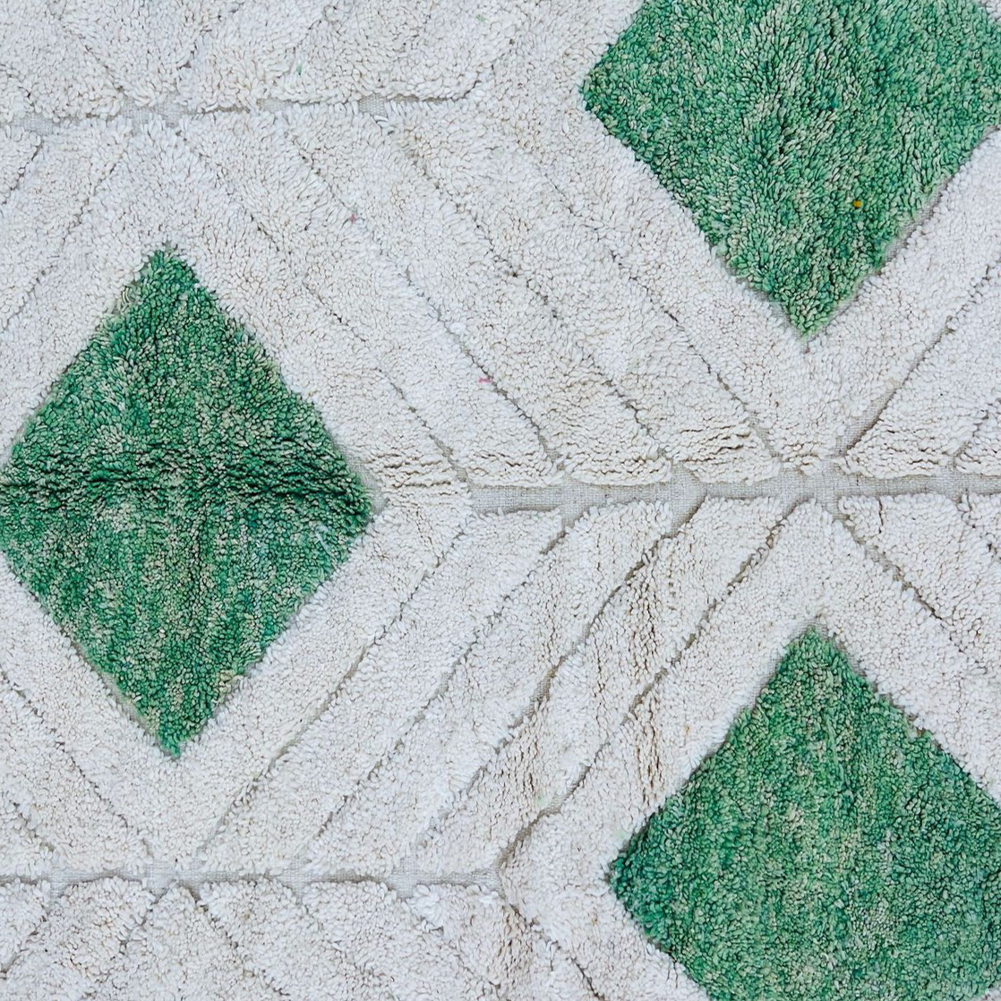 Moroccan custom rug from Beni Ourain, Wool, White