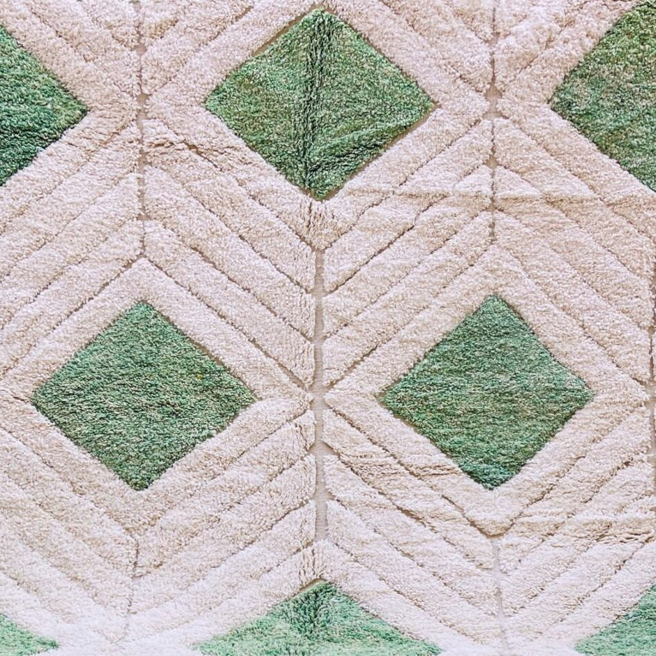 Moroccan custom rug from Beni Ourain, Wool, White