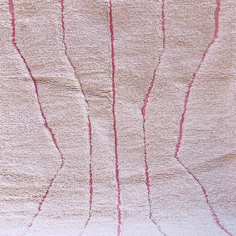 Moroccan custom rug from Beni Ourain, Wool, White