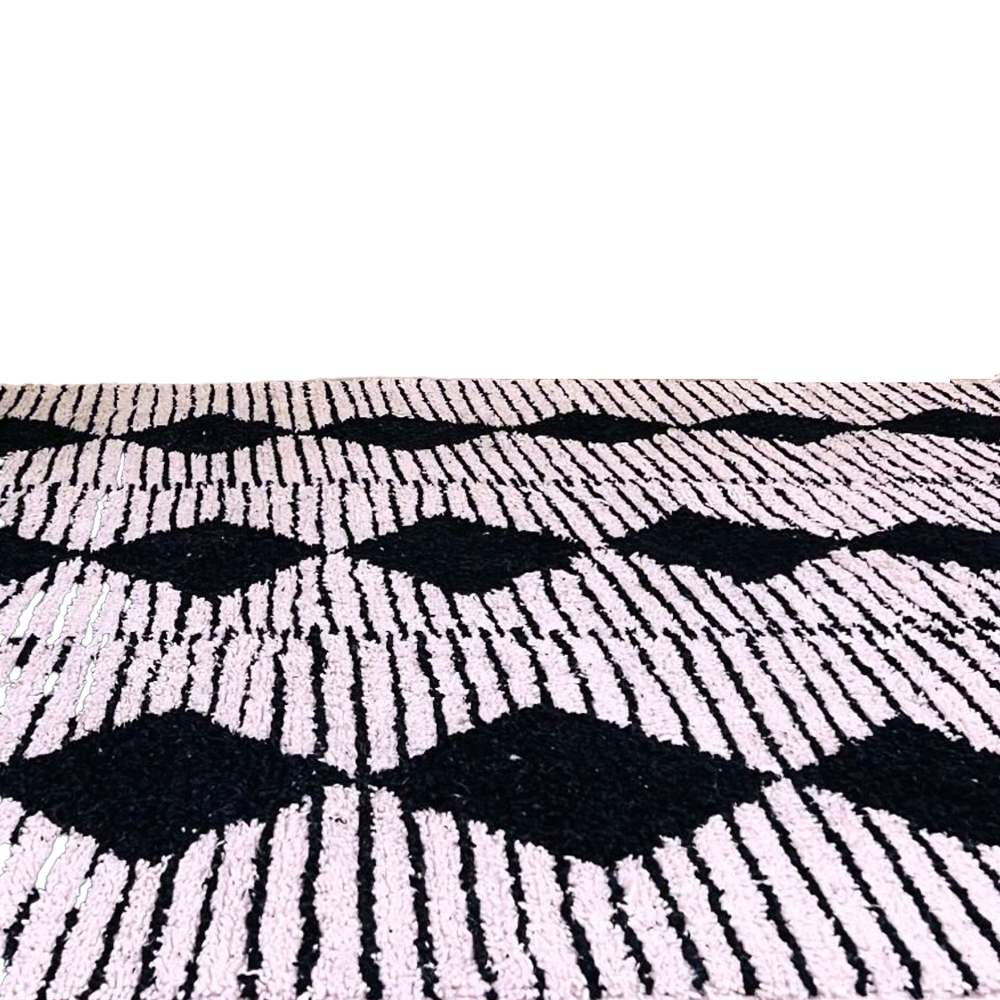 Moroccan custom rug from Beni Ourain, Wool, black and white