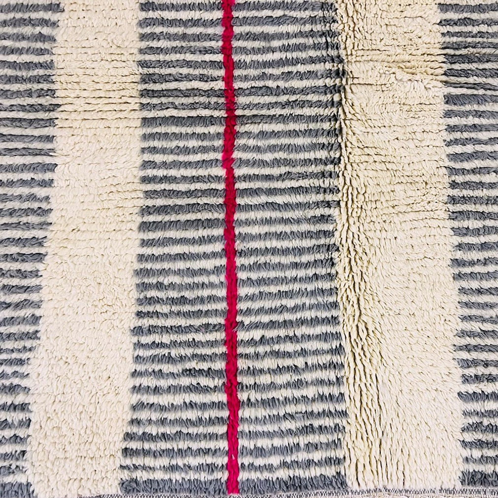 Moroccan custom rug from Beni Ourain, Wool, black and white