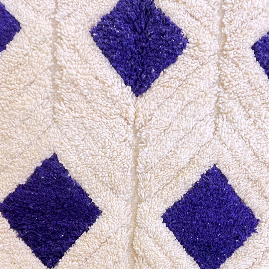 Moroccan custom rug from Beni Ourain, Wool, black and white