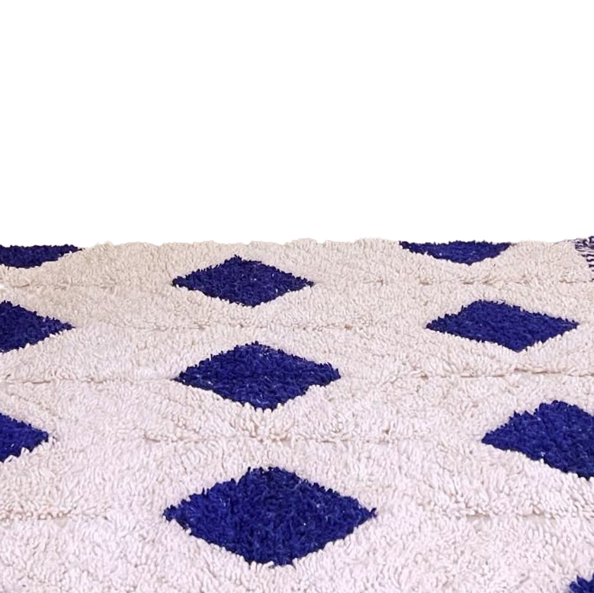 Moroccan custom rug from Beni Ourain, Wool, black and white