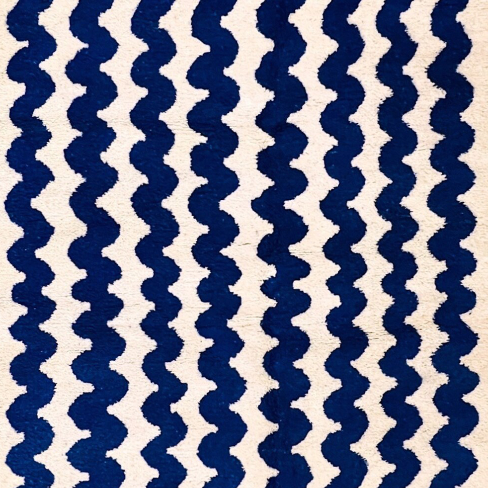 Moroccan custom rug from Beni Ourain, Wool, Blue