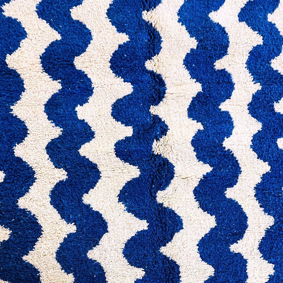 Moroccan custom rug from Beni Ourain, Wool, Blue