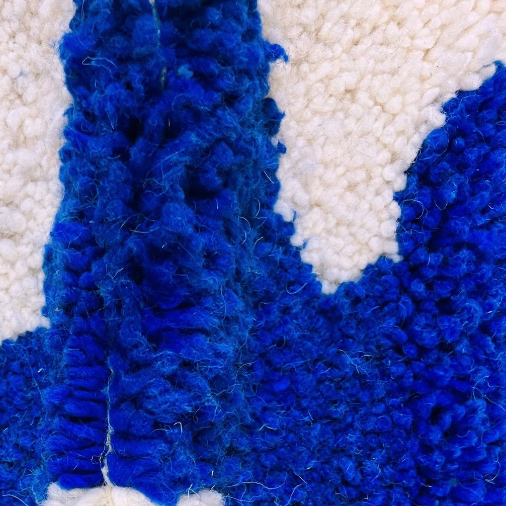 Moroccan custom rug from Beni Ourain, Wool, Blue