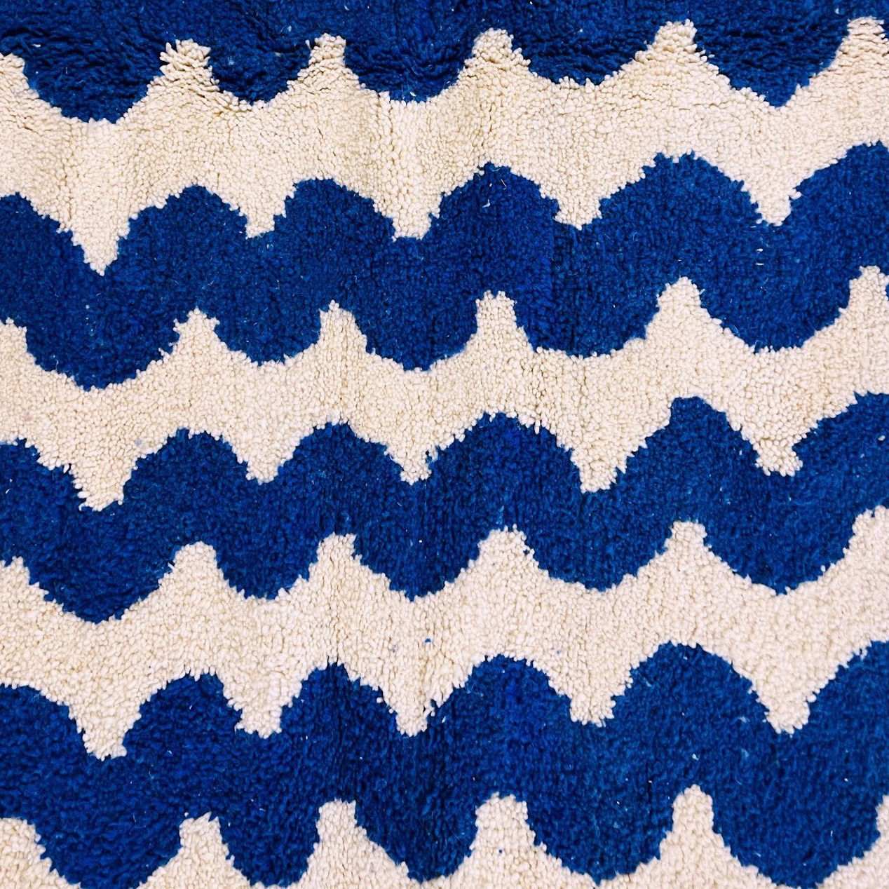 Moroccan custom rug from Beni Ourain, Wool, Blue