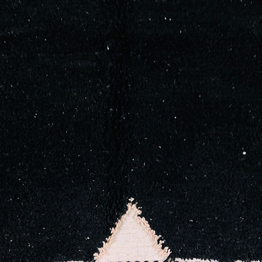 Moroccan custom rug from Beni Ourain, Wool, Black