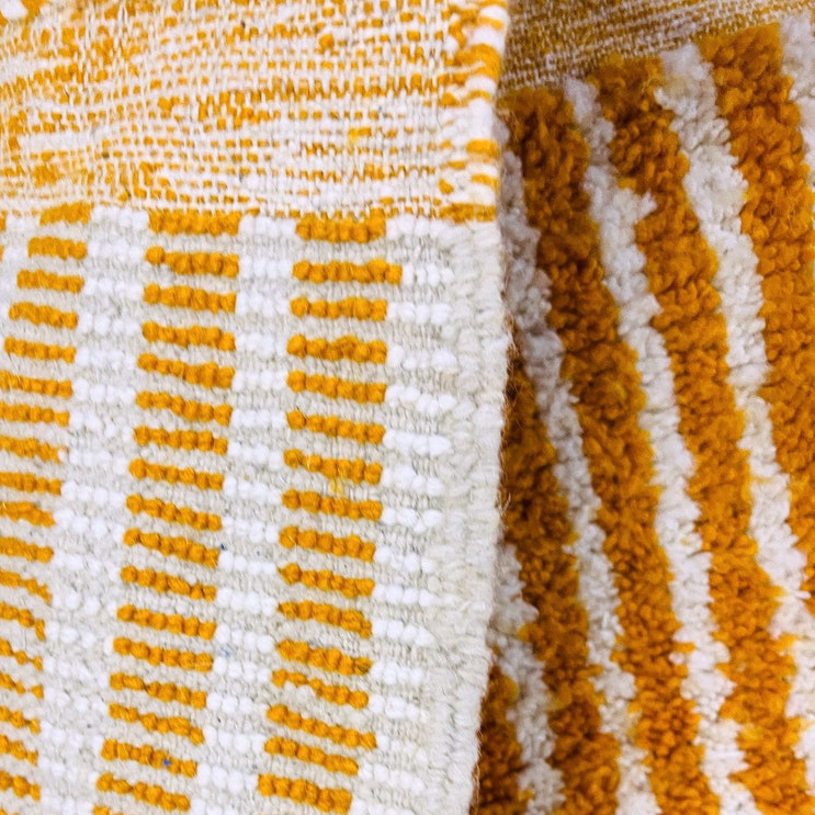 Moroccan custom rug from Beni Ourain, Wool, Yellow
