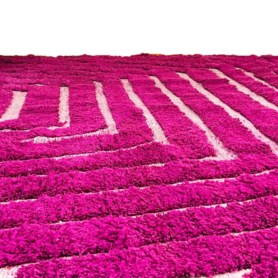Moroccan custom rug from Beni Ourain, Wool, Pink