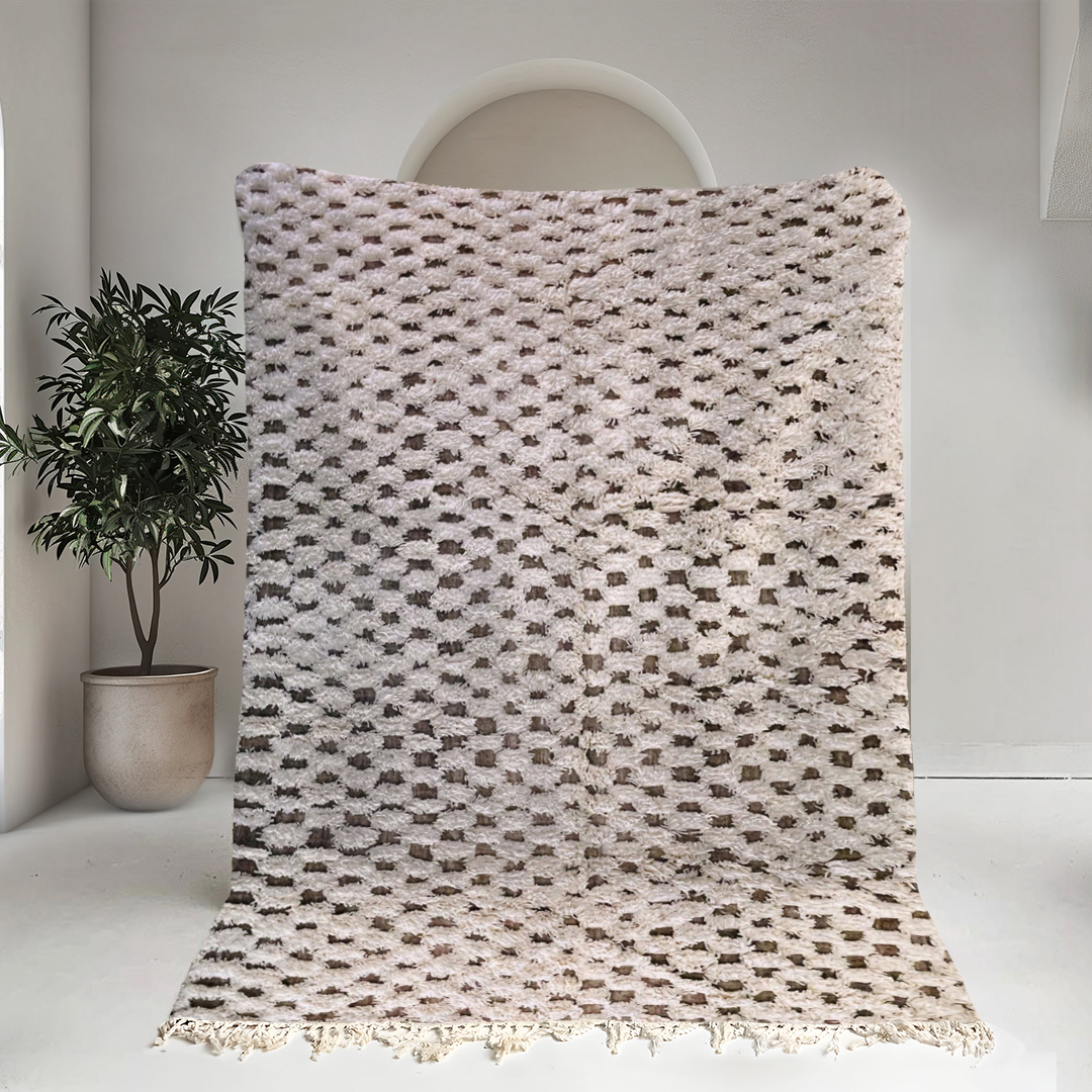 Moroccan custom rug from Beni Ourain, Wool, Brown