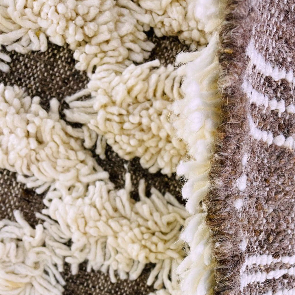 Moroccan custom rug from Beni Ourain, Wool, Brown